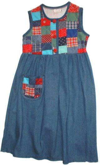 Jeanskleid mit Patchworkoberteil
